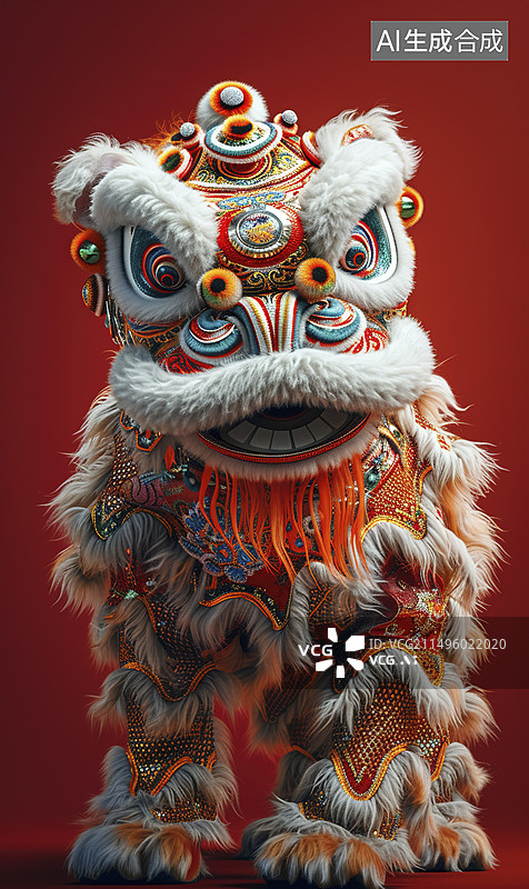 【AI数字艺术】传统中国文化舞狮活动图片素材