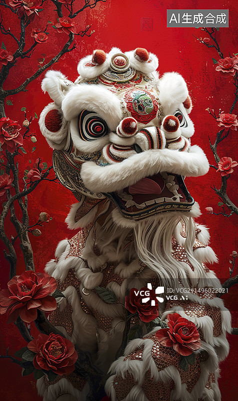 【AI数字艺术】传统中国文化舞狮活动图片素材