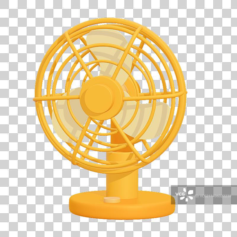 电风扇夏天乘凉降温设备用品3D卡通插画元素图片素材