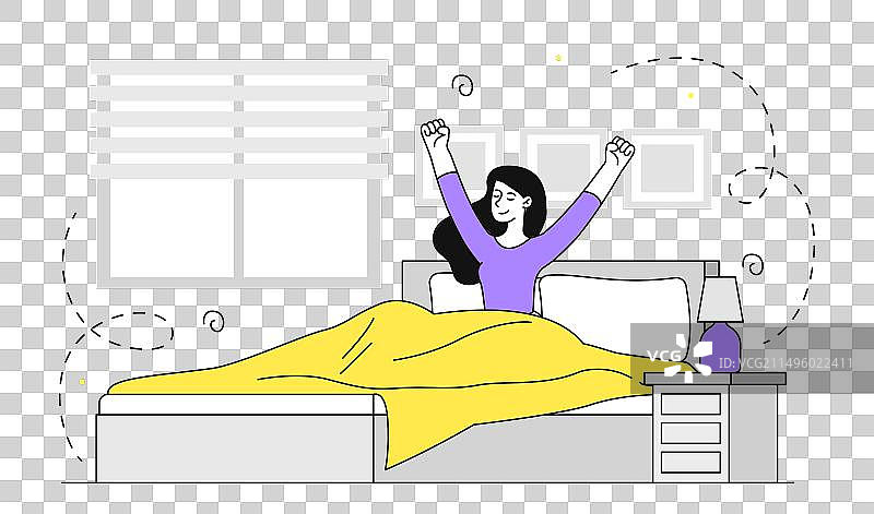 觉醒的女人（线性风格）图片素材