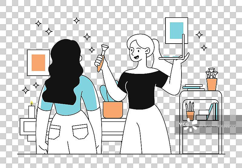 化妆师与客户图片素材