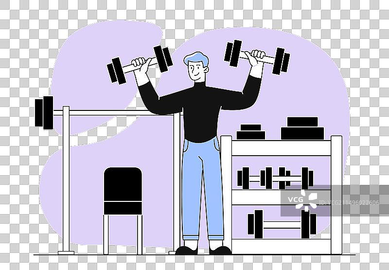 在健身房里的男人图片素材