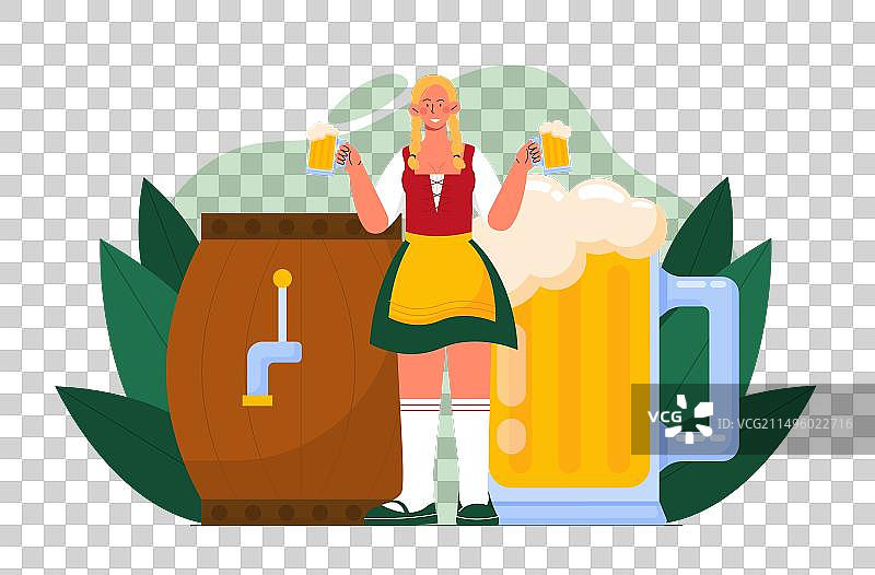 参加慕尼黑啤酒节的女人图片素材