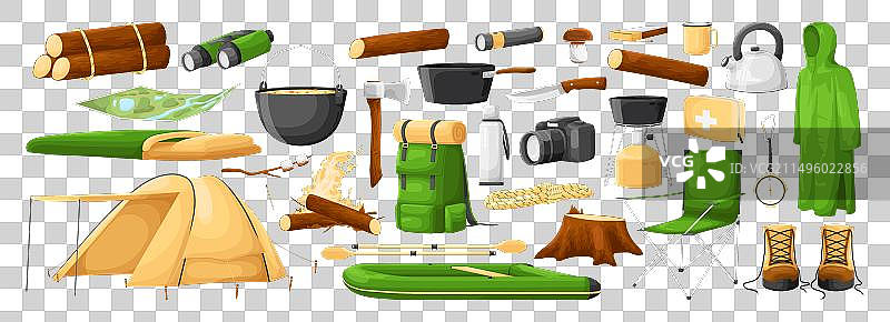 露营装备木柴图片素材