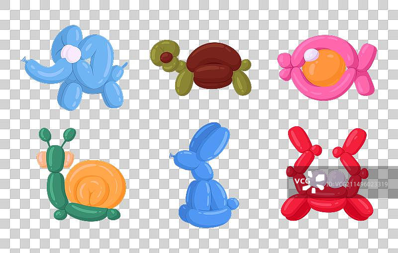 动物氦气球卡通生日派对图片素材