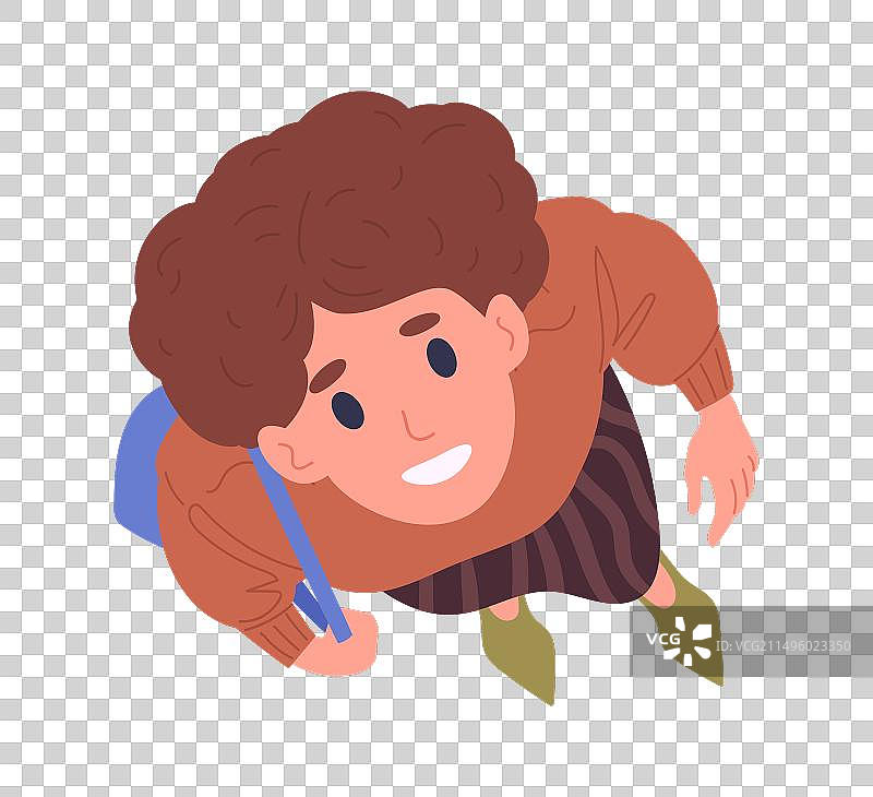 抬头凝视的女人，女性角色顶视图图片素材