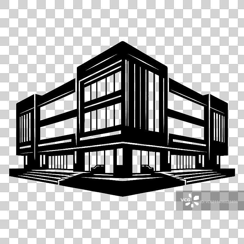 购物中心剪影图片素材