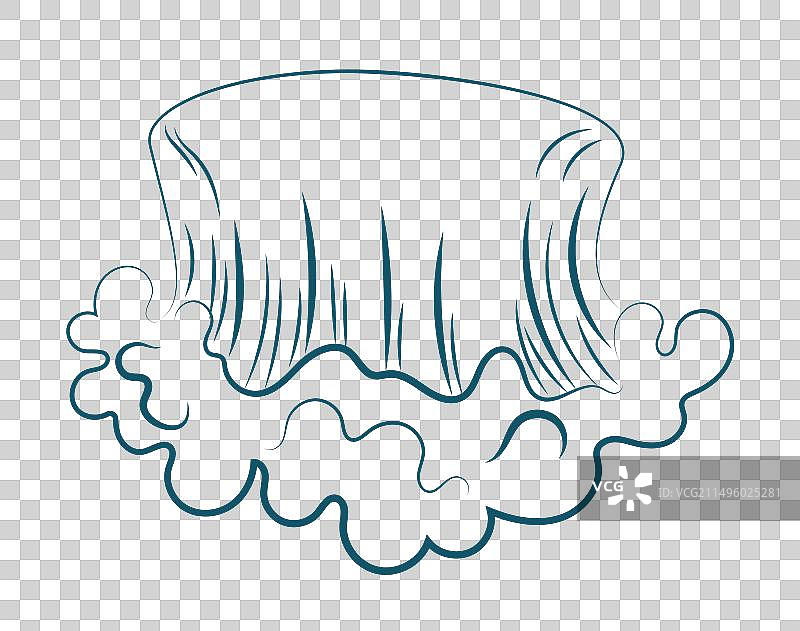 海浪潮汐泡沫线条草图图片素材