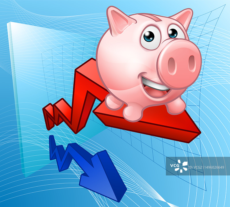小猪储蓄罐图表概念图片素材