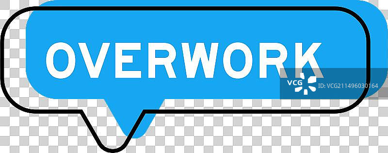 带有“过度工作”字样的banner和蓝色阴影图片素材