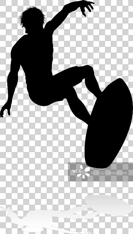 冲浪者剪影男人图片素材