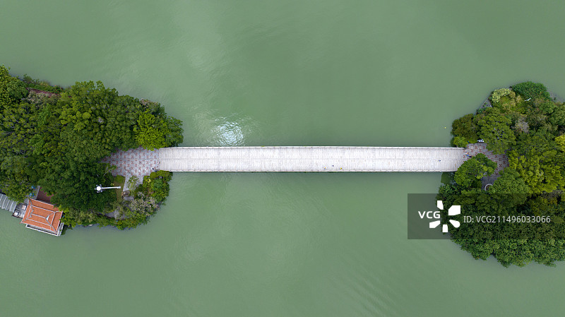 福建泉州西湖公园航拍图片素材
