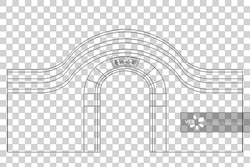 山东青岛鲁迅公园线稿图片素材