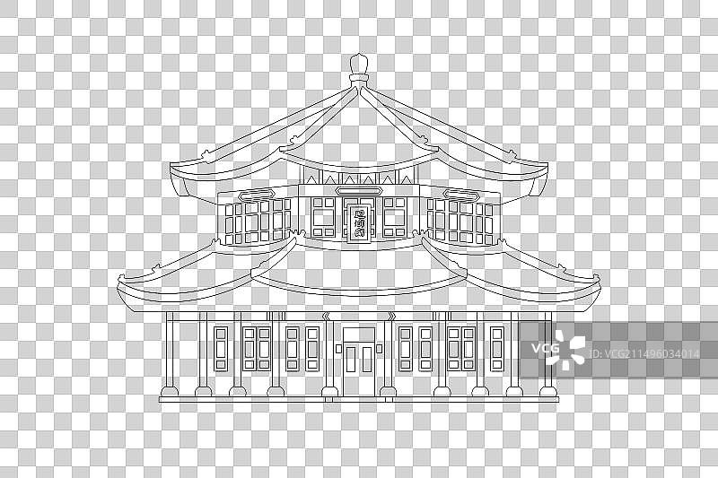 山东青岛栈桥线稿图片素材