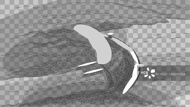 低多边形3D水电站大坝图片素材