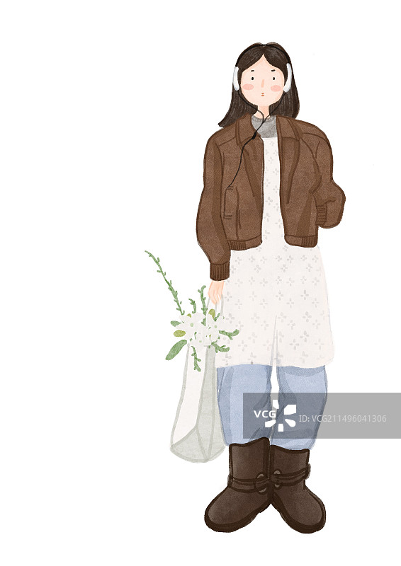 日历插画1月图片素材