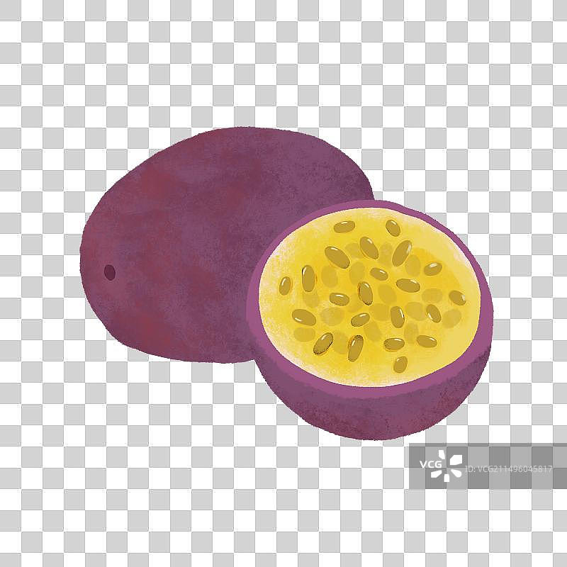 百香果水果美食手绘插画免扣元素图片素材