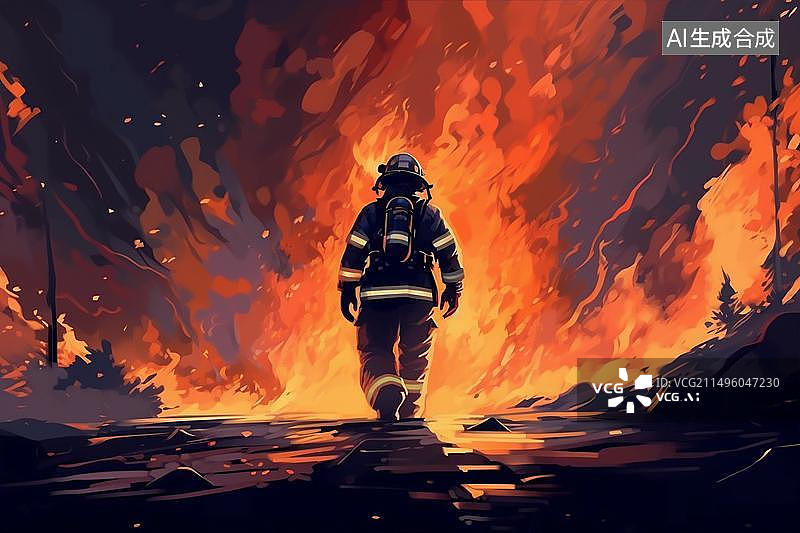 【AI数字艺术】配图：消防员图片素材