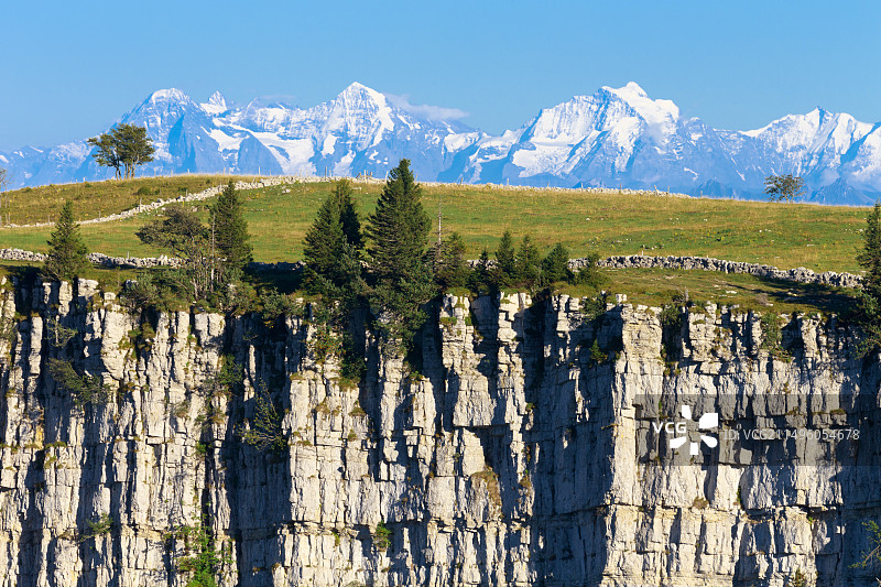 瑞士纳沙泰尔州戈尔吉耶的克勒迪旺图片素材