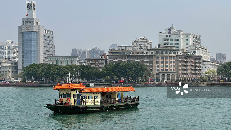 鼓浪屿和厦门之间的海峡图片素材