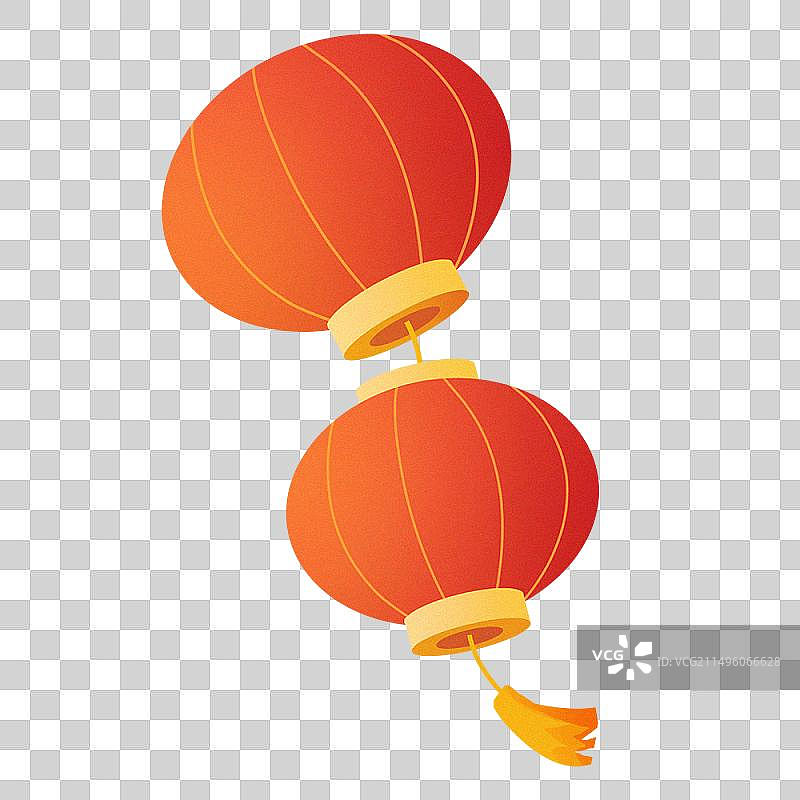 一串红灯笼插画元素图片素材