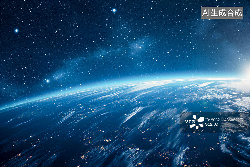【AI数字艺术】地球太空科技背景图图片素材