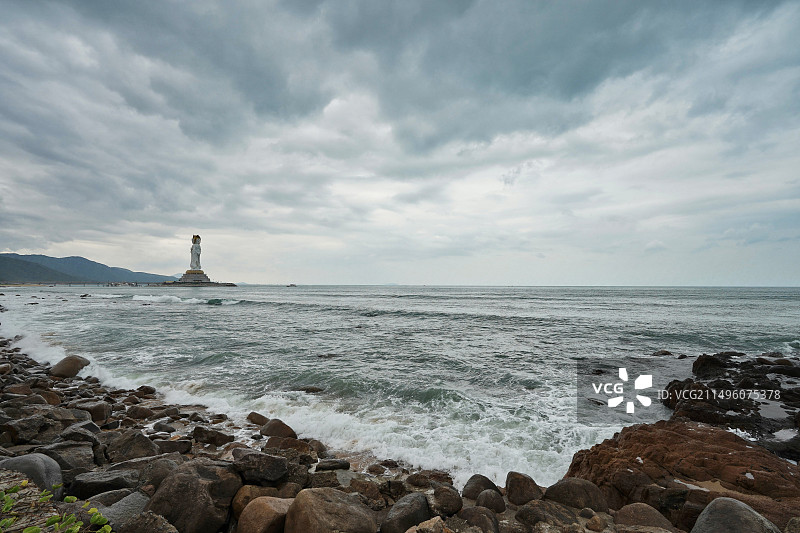 海南三亚南山海上观音图片素材