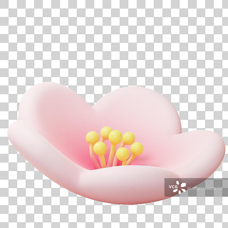 3D浅粉色渐变梅花图片素材