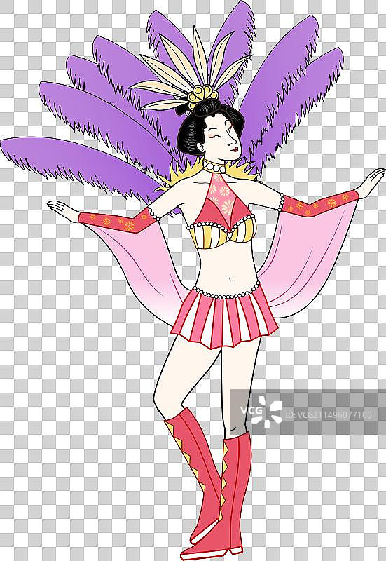 日本浮世女嘉年华装图片素材