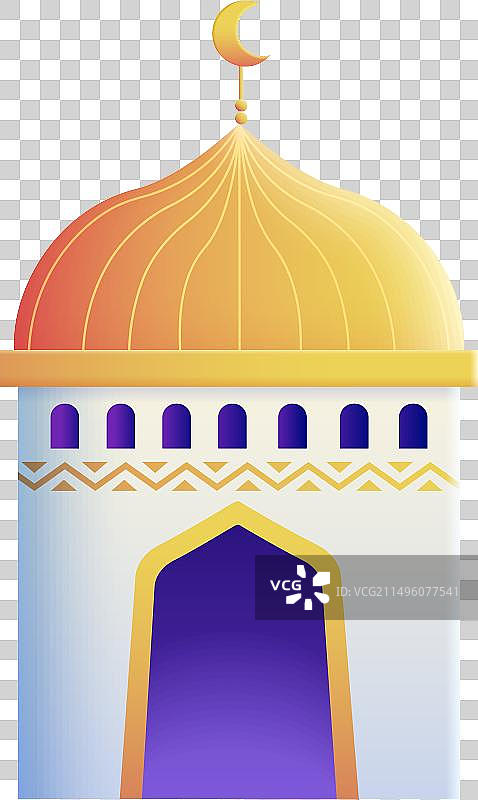 带有新月装饰的伊斯兰清真寺塔图片素材