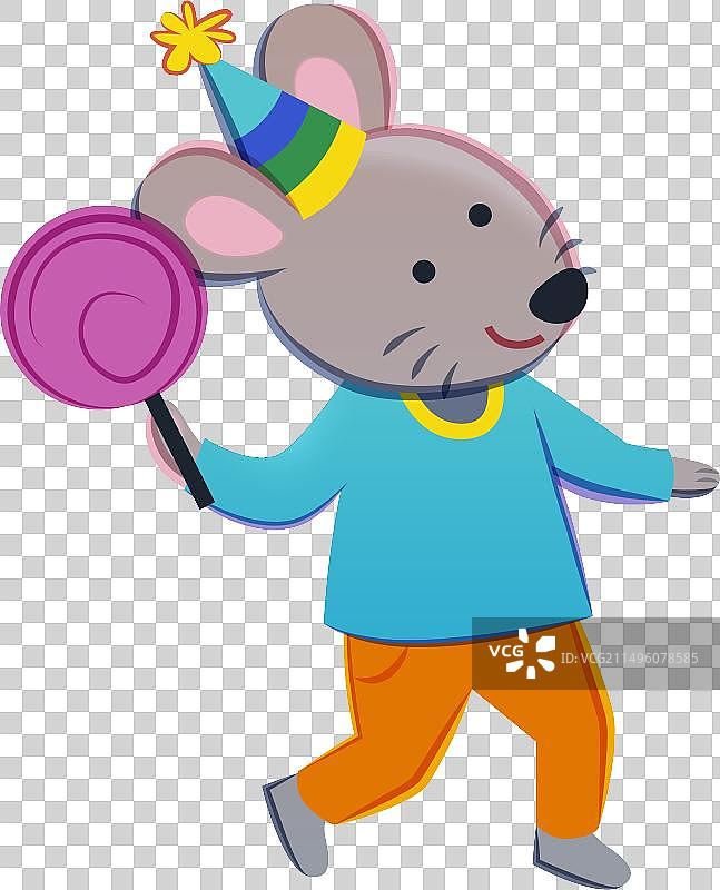 有棒棒糖的生日老鼠图片素材