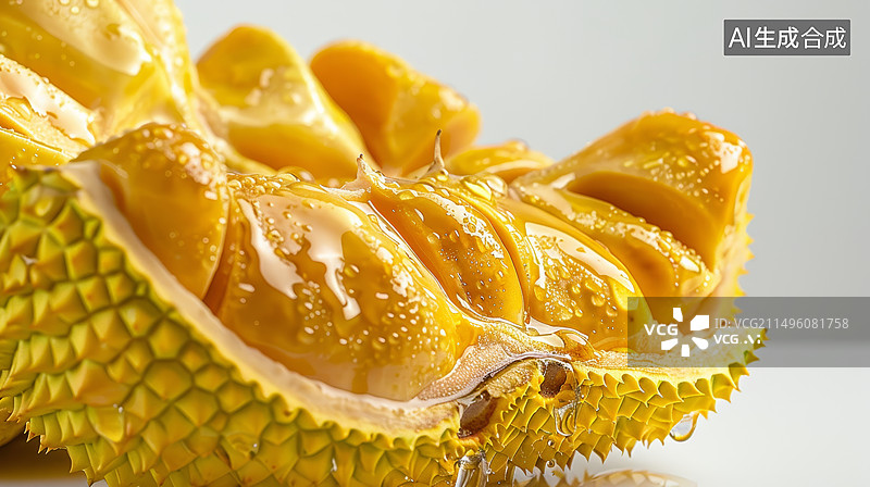 【AI数字艺术】菠萝蜜果肉特写图片素材