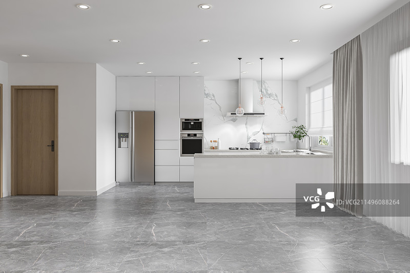 现代风格开放式厨房图片素材