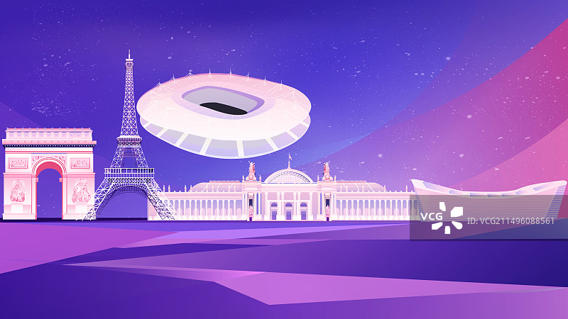 巴黎奥运会城市地标建筑图片素材