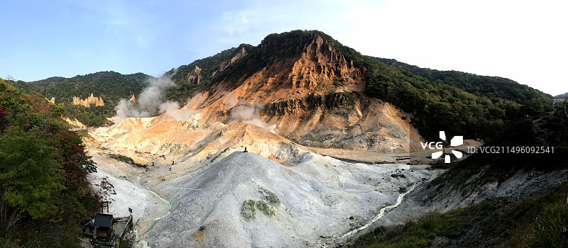 日本北海道登别地狱谷火山景区图片素材