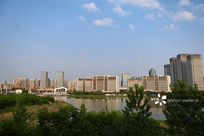 安徽合肥巢湖附近度假酒店群城市风光图片素材