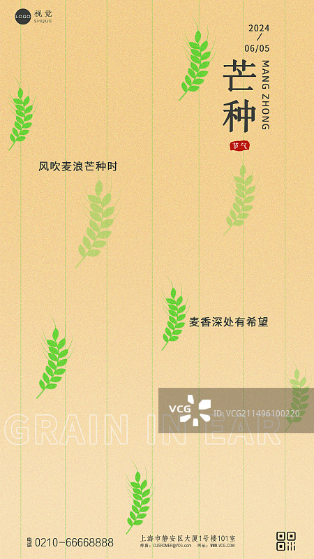 二十四节气芒种海报设计模版图片素材