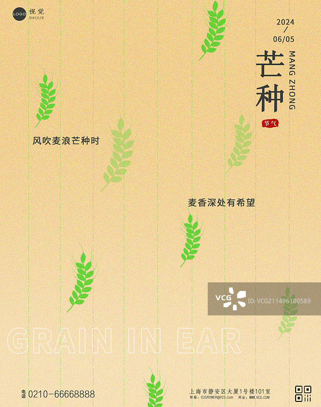 二十四节气芒种海报设计模版图片素材