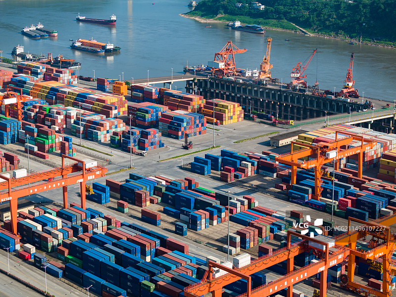 重庆果园港航拍图片素材