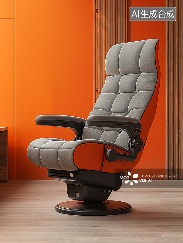 【AI数字艺术】红色背景下的空椅子图片素材