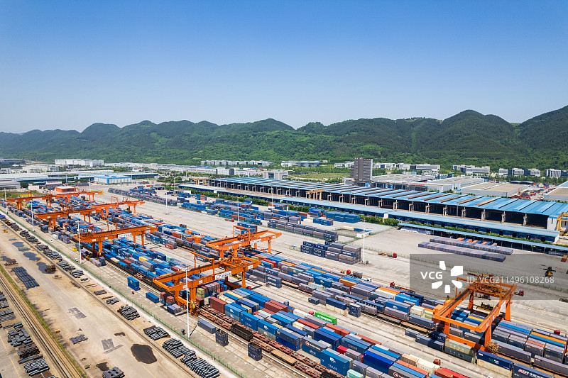 重庆西部物流园航拍图片素材