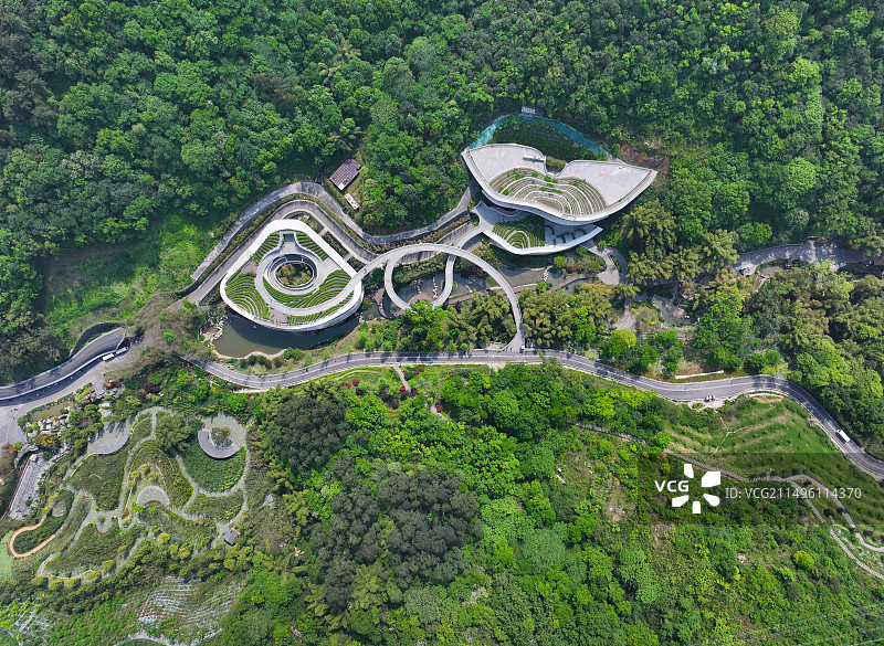 四川省成都市崇州市竹艺公园竹艺村航拍图片素材