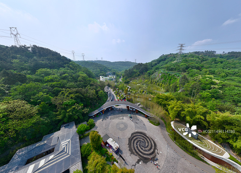 四川省成都市崇州市竹艺公园竹艺村航拍图片素材