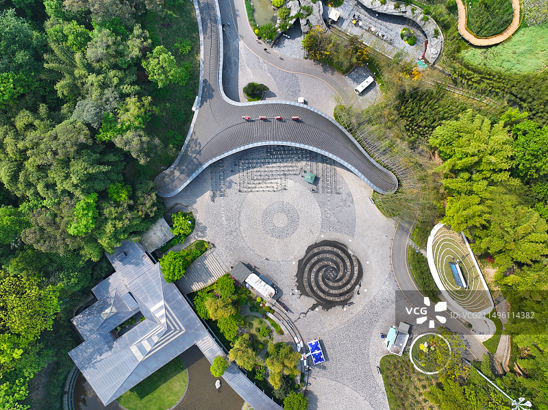 四川省成都市崇州市竹艺公园竹艺村航拍图片素材