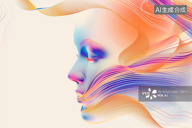 【AI数字艺术】抽象人工智能线条背景图片素材