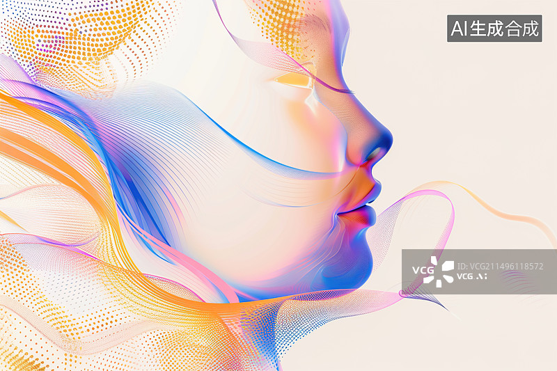 【AI数字艺术】抽象人工智能线条背景图片素材