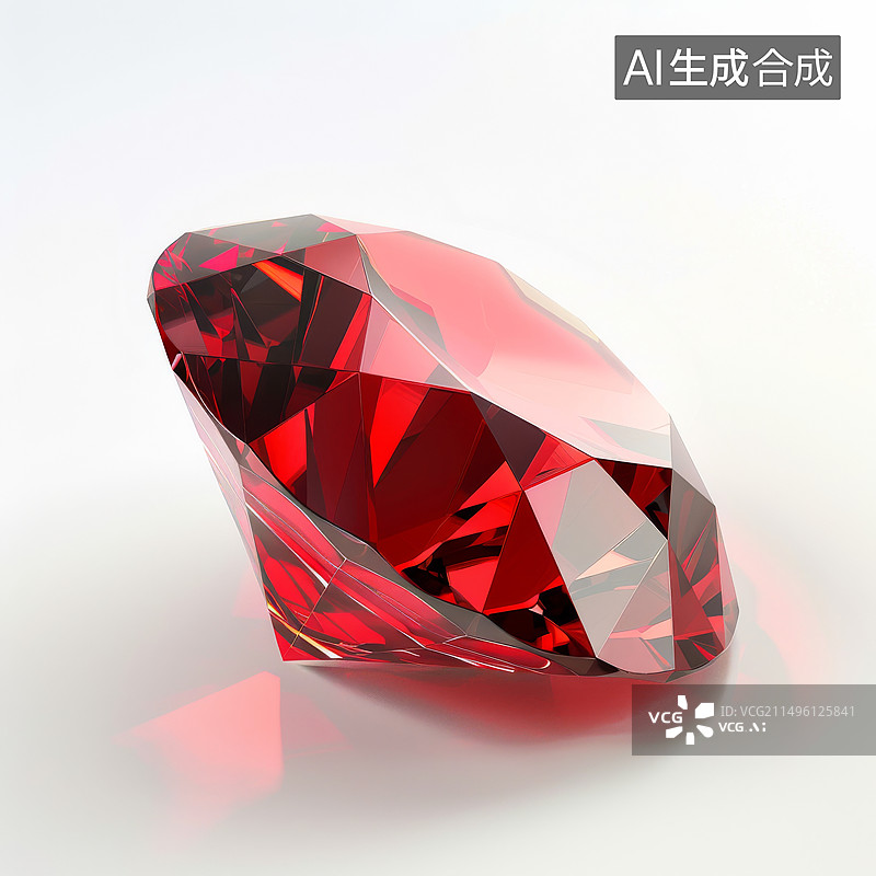 【AI数字艺术】红宝石白色元素图片素材