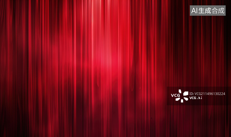 【AI数字艺术】舞台上的红色幕布图片素材