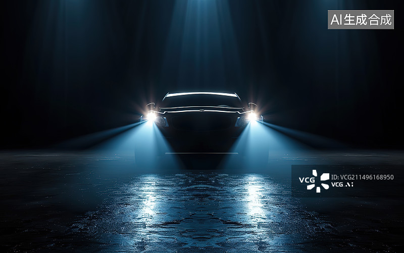 【AI数字艺术】黑色背景下的汽车图片素材