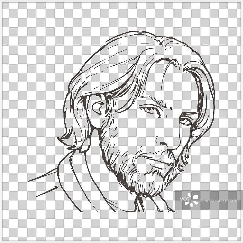 男人头像素描图片素材